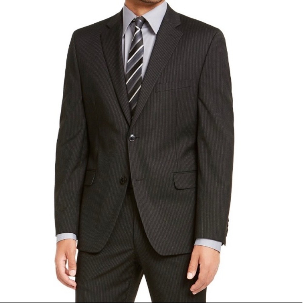 Alfani Slim Fit Pinstripe Blazer - 48L